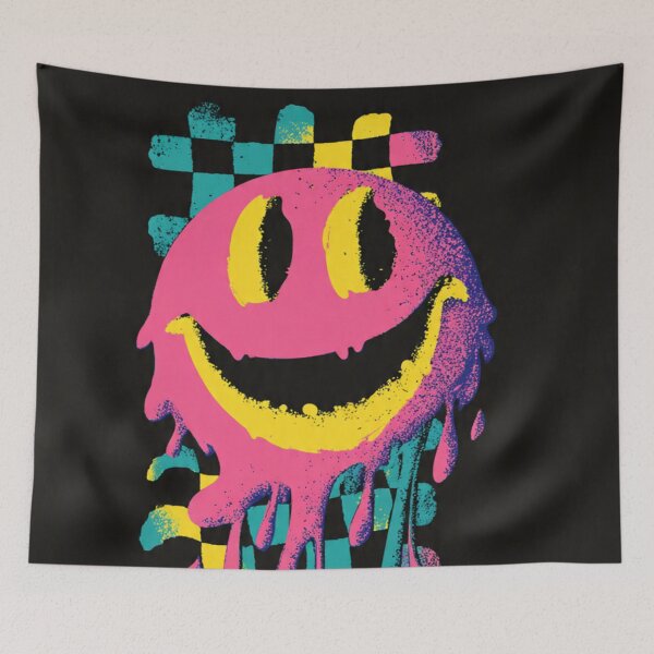 Item preview, Groovy Melting Smiley Face Retro 70s Art designed and sold by ChinzorigBAY.