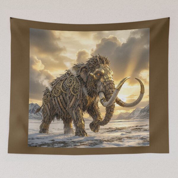 Item preview, Steampunk Art Nouveau Driftwood Wooly Mammoth designed and sold by Tridentulus.