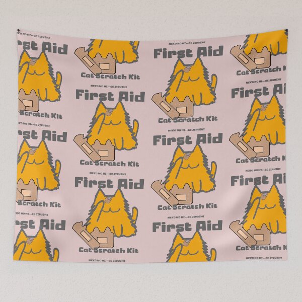 Item preview, First Aid Cat – Playful Illustration by NEKO NO HI~~GE JIRUSHI designed and sold by nanaronnicoron.