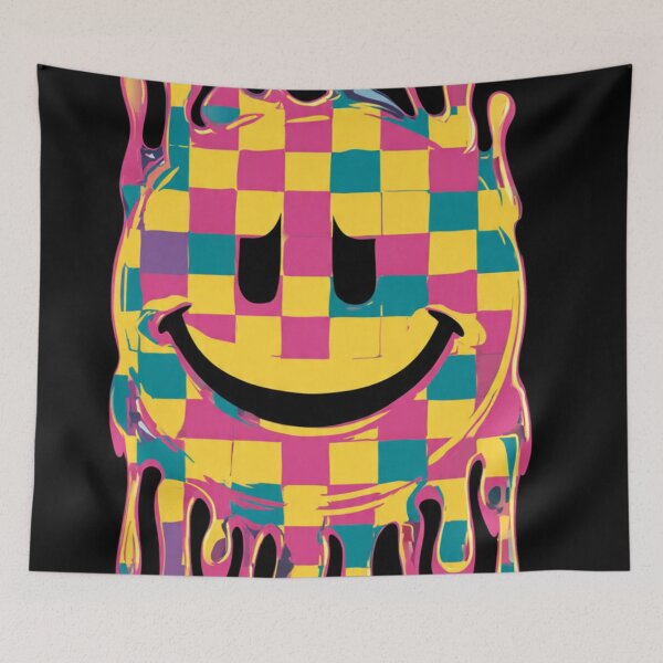 Item preview, Groovy Melting Smiley Face Retro 70s Art designed and sold by ChinzorigBAY.