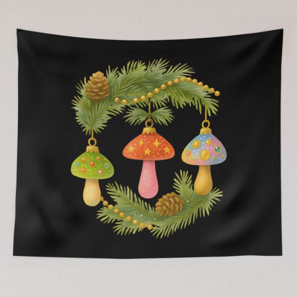Item preview, Holiday Mushroom Wreath with Pinecones designed and sold by mesihdeanda3.
