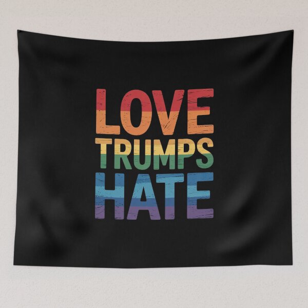 Item preview, Love Trumps Hate Anti-Trump Gay Pride designed and sold by AquaKiev.