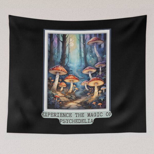 Item preview, Psychedelic Mushroom Forest Poster Art designed and sold by mesihdeanda3.