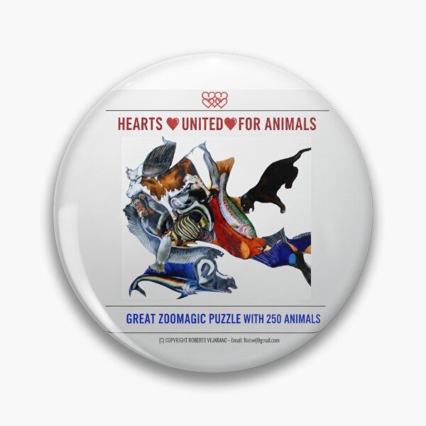Item preview, HEARTS UNITED FOR ANIMKALS, ZOOMAGICPUZZLE, 2 8K designed and sold by ANIMALS IN LOVE - T- SHIRTS - Zoomagic Puzzle.