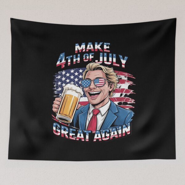 Item preview, Make 4th Of July Great Again Trump Men Drinking Beer designed and sold by AquaKiev.