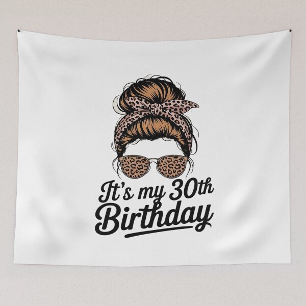 Item preview, 30 Years Old Messy Bun Leopard It's My 30th Birthday designed and sold by MythWoot.