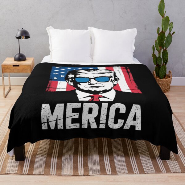 Item preview, MERICA TRUMP Happy 4th Of July Trump American Flag designed and sold by AquaKiev.