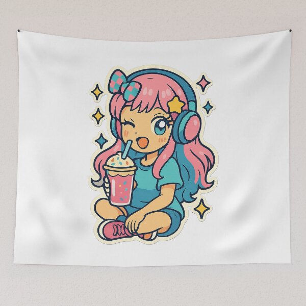 Item preview, Kawaii Anime Girl, Y2K Aesthetic designed and sold by graphic-genie.