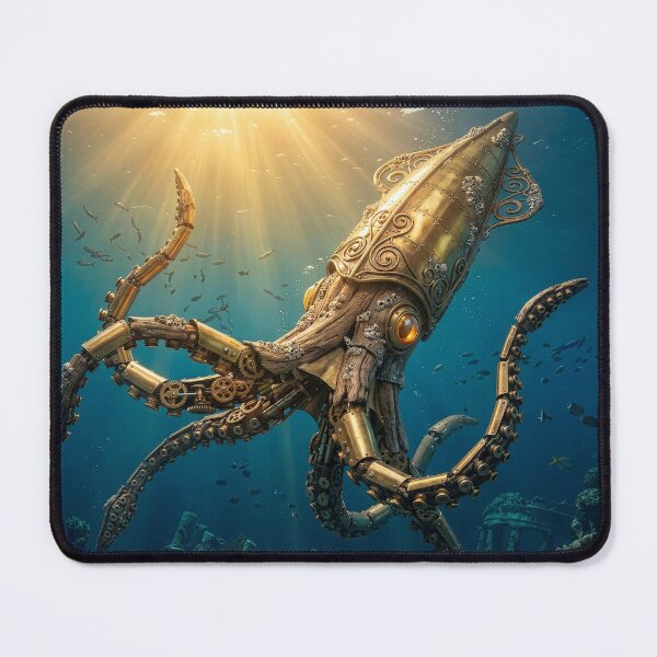 Item preview, Steampunk Driftwood Art Nouveau Squid designed and sold by Tridentulus.
