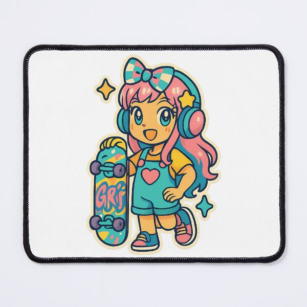Item preview, Kawaii Anime Girl, Y2K Aesthetic, Skateboarding designed and sold by graphic-genie.