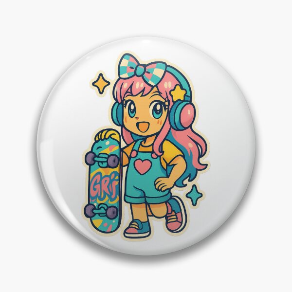 Item preview, Kawaii Anime Girl, Y2K Aesthetic, Skateboarding designed and sold by graphic-genie.