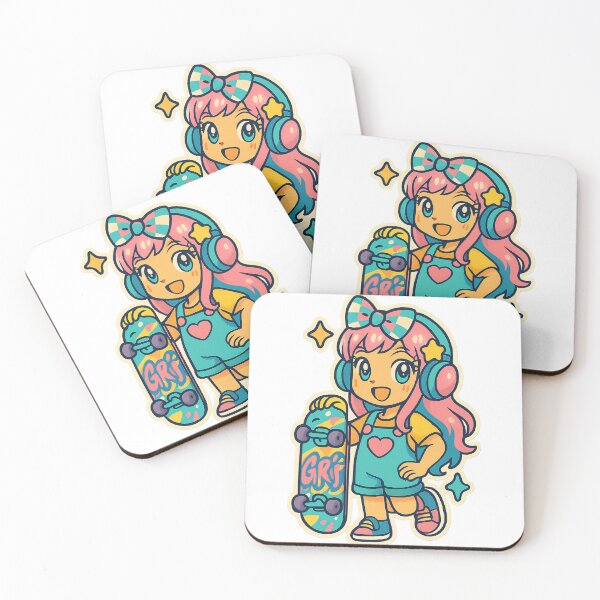 Item preview, Kawaii Anime Girl, Y2K Aesthetic, Skateboarding designed and sold by graphic-genie.