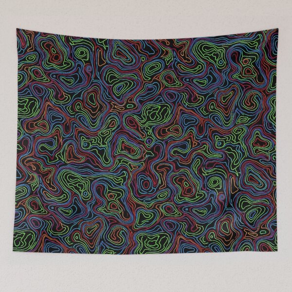 Item preview, Neon Topographic Lines designed and sold by Kaleidoscope Print.