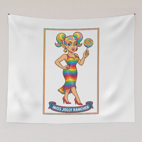 Item preview, Sleigh Queen –  ✨Miss Jolly Rancher✨ - A Retro Drag Elf Extravaganza designed and sold by WheelieGdArt.