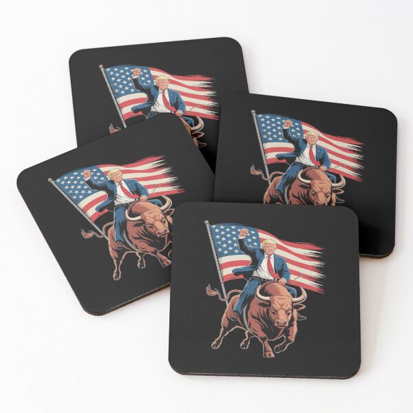 Artikelvorschau, Rodeo-Bullenreiter Trump Amerikanische Flagge Cowboy Bullenreiten entworfen und verkauft von AquaKiev.