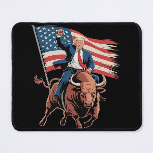 Artikelvorschau, Rodeo-Bullenreiter Trump Amerikanische Flagge Cowboy Bullenreiten entworfen und verkauft von AquaKiev.