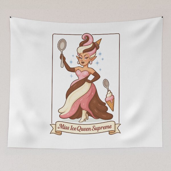 Item preview, Sleigh Queen –  ✨Miss Ice Queen Supreme✨ V2 — A Retro Drag Elf Extravaganza designed and sold by WheelieGdArt.