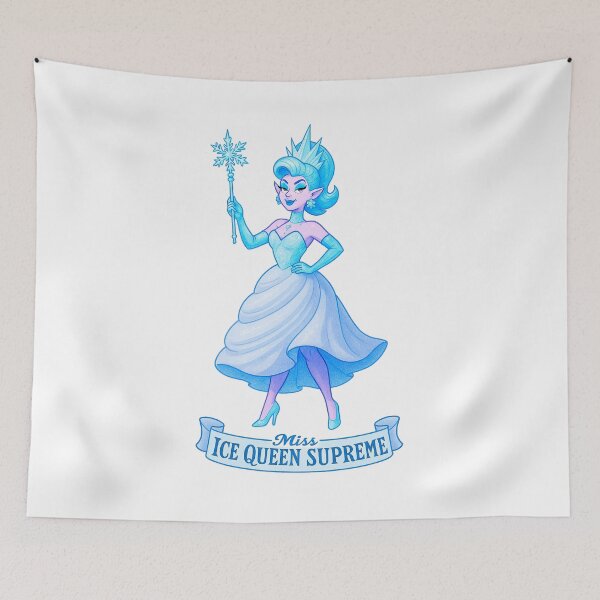 Item preview, Sleigh Queen –  ✨Miss Ice Queen Supreme✨ — A Retro Drag Elf Extravaganza designed and sold by WheelieGdArt.