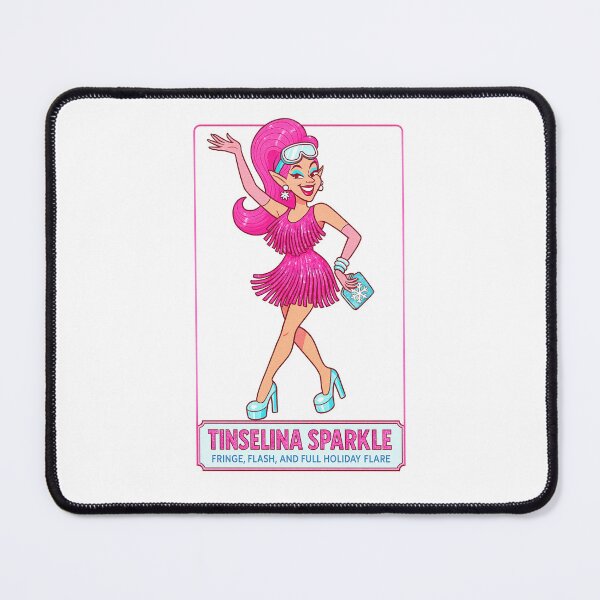 Item preview, Sleigh Queen – ✨Tinselina Sparkle✨ - Fringe Flash and Full Holiday Flare — A Retro Drag Elf Extravaganza designed and sold by WheelieGdArt.