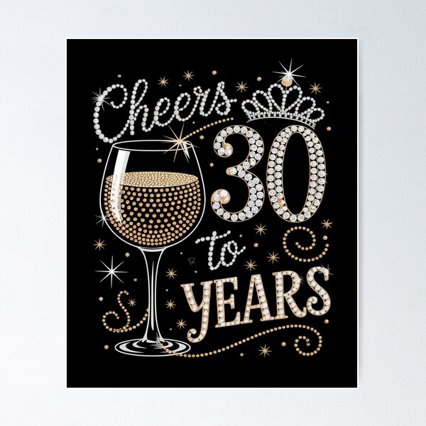 Item preview, Cheers To 30 Years Old Happy 30th Birthday Queen Drink Wine2 designed and sold by MarryIsMonth.