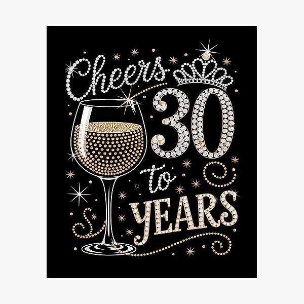 Item preview, Cheers To 30 Years Old Happy 30th Birthday Queen Drink Wine2 designed and sold by MarryIsMonth.