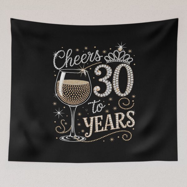 Item preview, Cheers To 30 Years Old Happy 30th Birthday Queen Drink Wine2 designed and sold by MarryIsMonth.