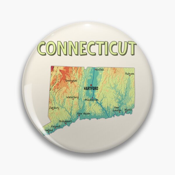 Item preview, Vintage Connecticut Topographic Map - Retro State Pride Art designed and sold by mashmosh.