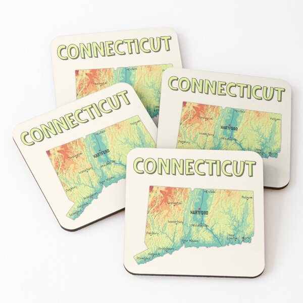 Item preview, Vintage Connecticut Topographic Map - Retro State Pride Art designed and sold by mashmosh.