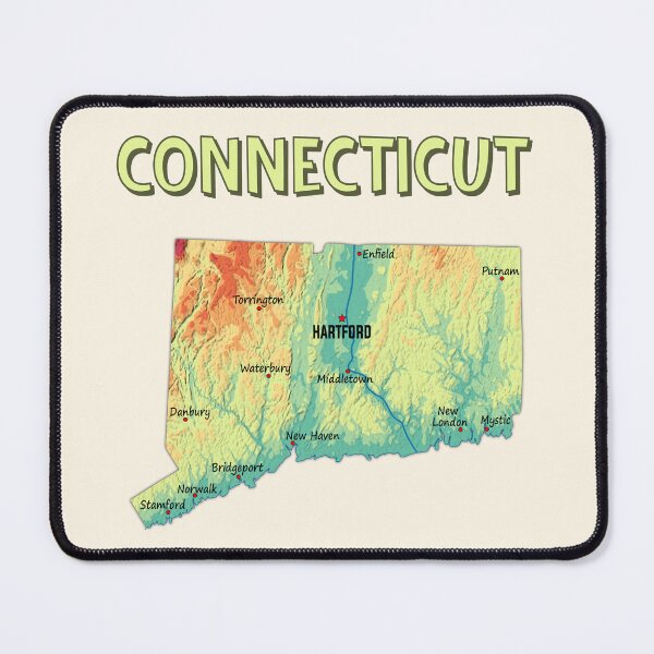 Item preview, Vintage Connecticut Topographic Map - Retro State Pride Art designed and sold by mashmosh.