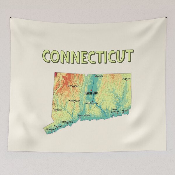 Item preview, Vintage Connecticut Topographic Map - Retro State Pride Art designed and sold by mashmosh.