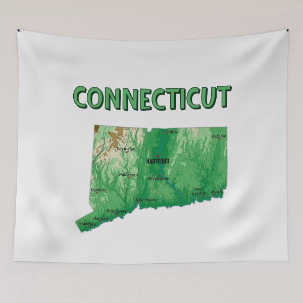 Item preview, Connecticut State Map - Topographic City Art designed and sold by mashmosh.