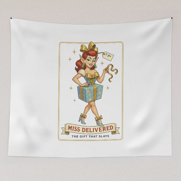 Item preview, Sleigh Queen – ✨Miss Delivered✨ - The Gift That Slays — A Retro Drag Elf Extravaganza designed and sold by WheelieGdArt.