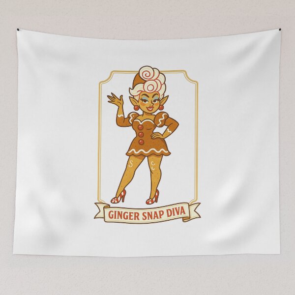 Item preview, Sleigh Queen – ✨Ginger Snap Diva✨ — A Retro Drag Elf Extravaganza designed and sold by WheelieGdArt.