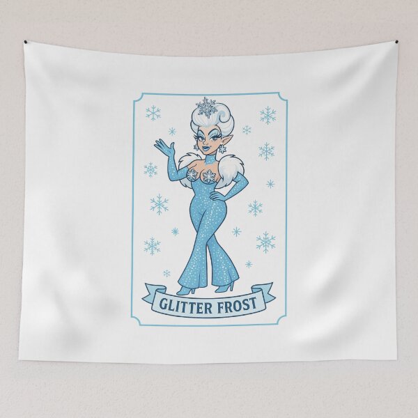 Item preview, Sleigh Queen – ✨Glitter Frost✨ — A Retro Drag Elf Extravaganza designed and sold by WheelieGdArt.