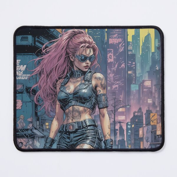 Item preview, Cyberpunk Retro-Comic: Dystopian Tattooed Girl designed and sold by zerocult.