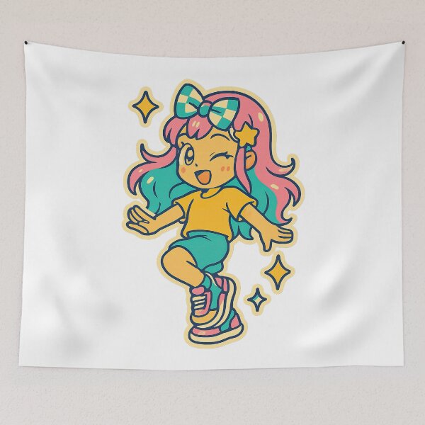 Item preview, Kawaii Anime Girl, Y2K Aesthetic, Dancing designed and sold by graphic-genie.