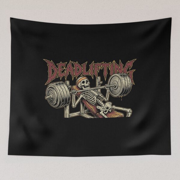 Item preview, Skeleton Bench Press Deadlifting Gym Fitness Art designed and sold by TKDigitalDesign.