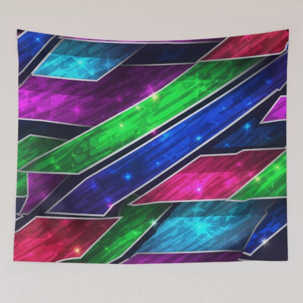 Item preview, Neon Prism Shards Pattern designed and sold by Kaleidoscope Print.