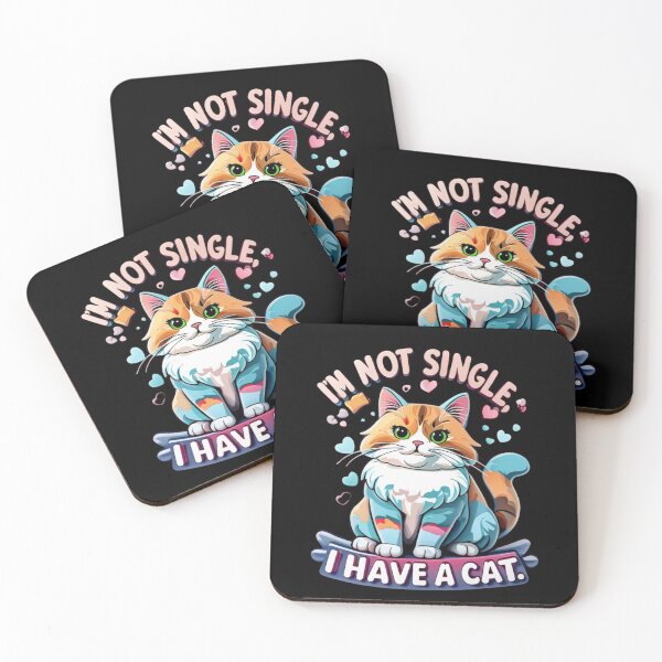 Item preview, I'm not Single, I have a Cat, i love my Cat, Pet Parent, Feline Pet Lover Design, Cat mum, Cat dad designed and sold by Doart76.