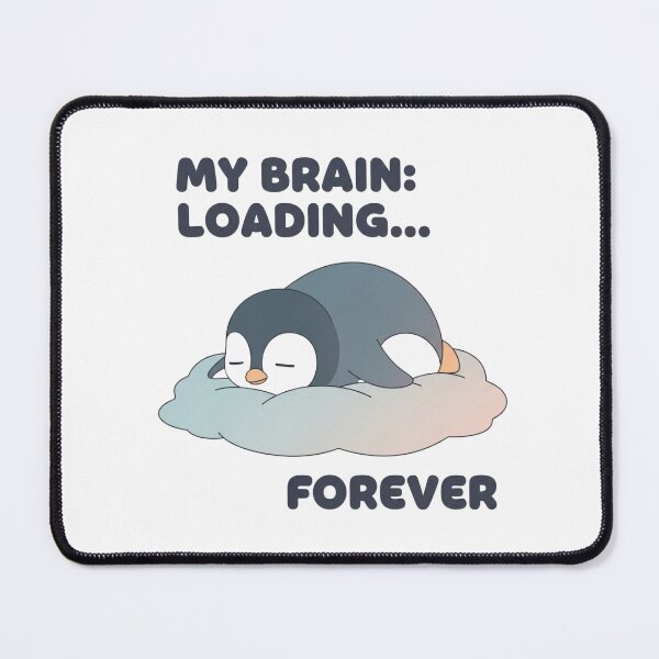 Item preview, Pastel Penguin Sticker No Outline | My Brain Loading Forever Relatable Meme Art designed and sold by Moon's Arts.