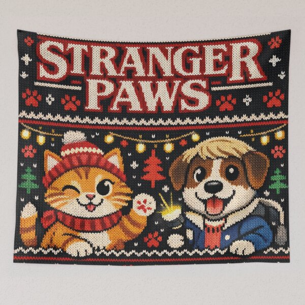 Item preview, Stranger Paws, a funny meme in a knitted look designed and sold by Mauswohn.