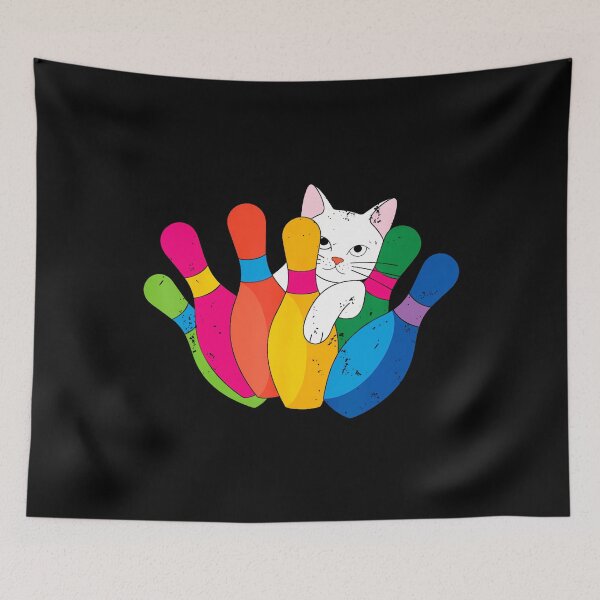 Item preview, Cat Play With Pins Ball Funny Bowler Joke Bowling Team designed and sold by RylynKaub86.