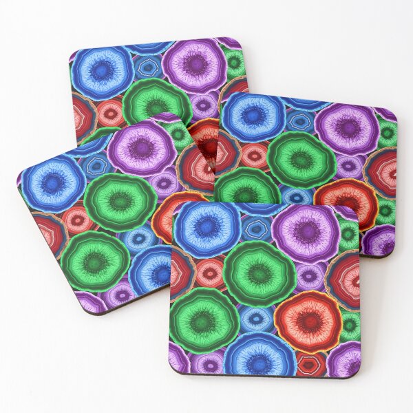 Item preview, Colorful Agate Slices Pattern designed and sold by Kaleidoscope Print.