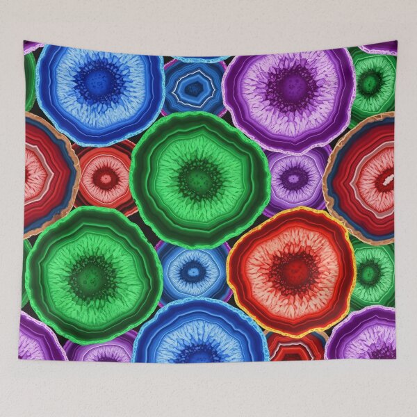Item preview, Colorful Agate Slices Pattern designed and sold by Kaleidoscope Print.