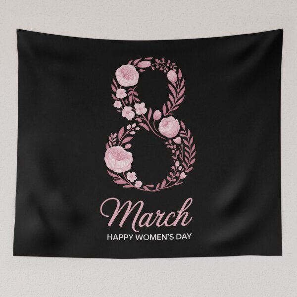 Item preview, International Women's Day 2026 Happy 8 March Girl Floral designed and sold by EllenJast.