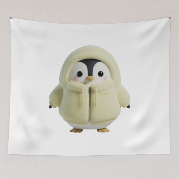 Item preview, BOA POODY Front View – Cozy Sherpa Penguin Character | Plush Style designed and sold by HNstory.