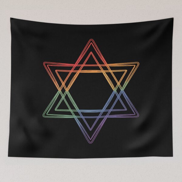 Item preview, LGBTQ Ally Jewish Gay Pride Star of David Rainbow designed and sold by EllenJast.