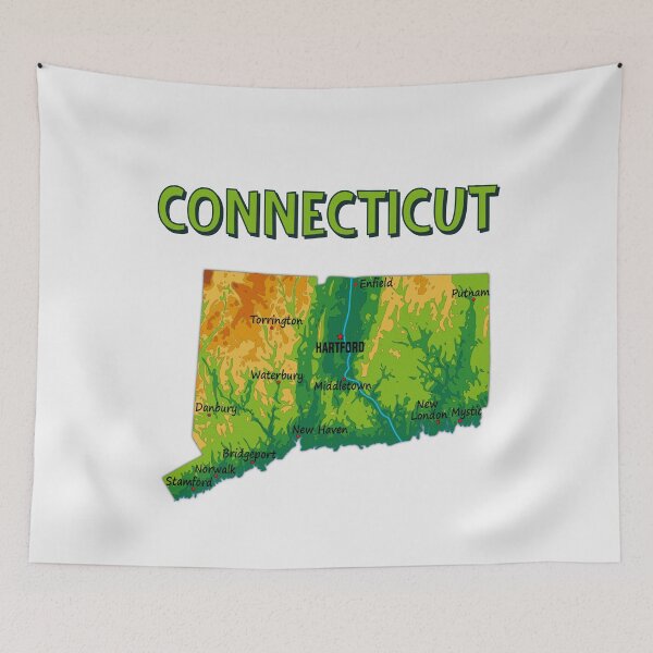 Item preview, Connecticut State Topographic Map Art - Vintage Style designed and sold by mashmosh.
