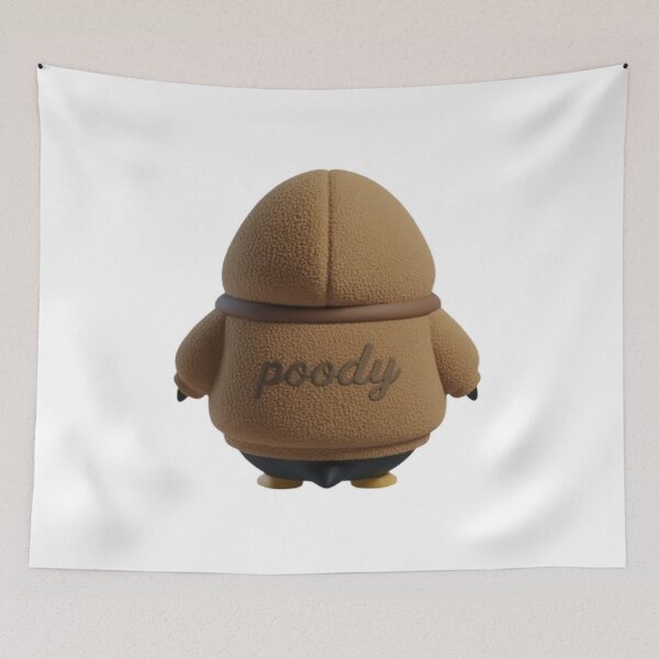 Item preview, BOA POODY – Cozy Sherpa Penguin Character Back View | Plush Style designed and sold by HNstory.