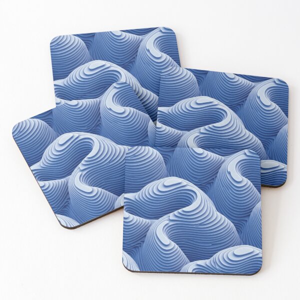 Item preview, Blue Topographic Waves designed and sold by Kaleidoscope Print.